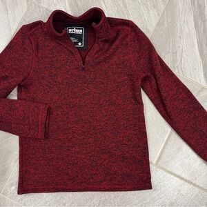 Urban Pipeline Boys Red Heathers Quarter-Zip Sweater